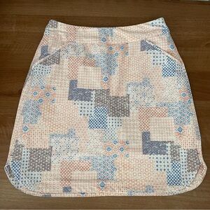 Peter Millar Peach Patchwork Golf Skirt Skort with Liner Small
